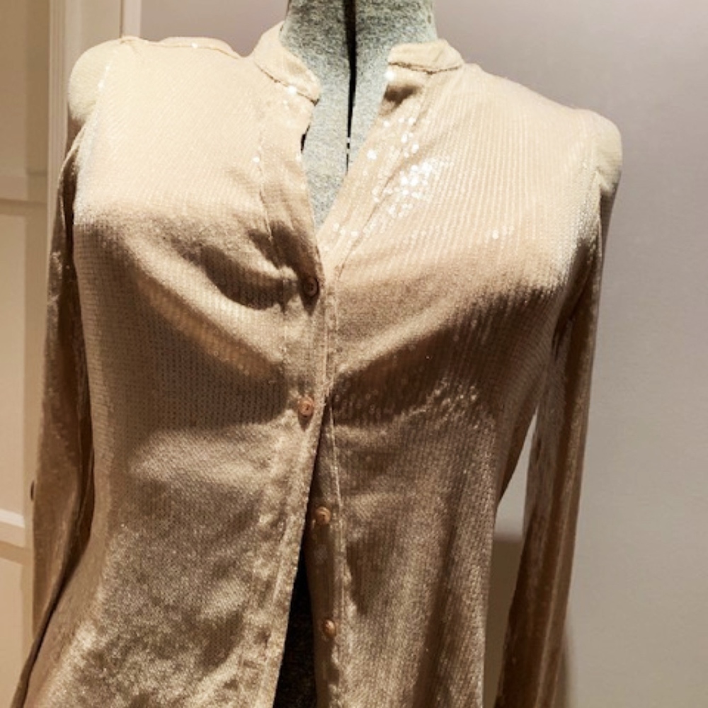 NUDE SEQUIN BLOUSE